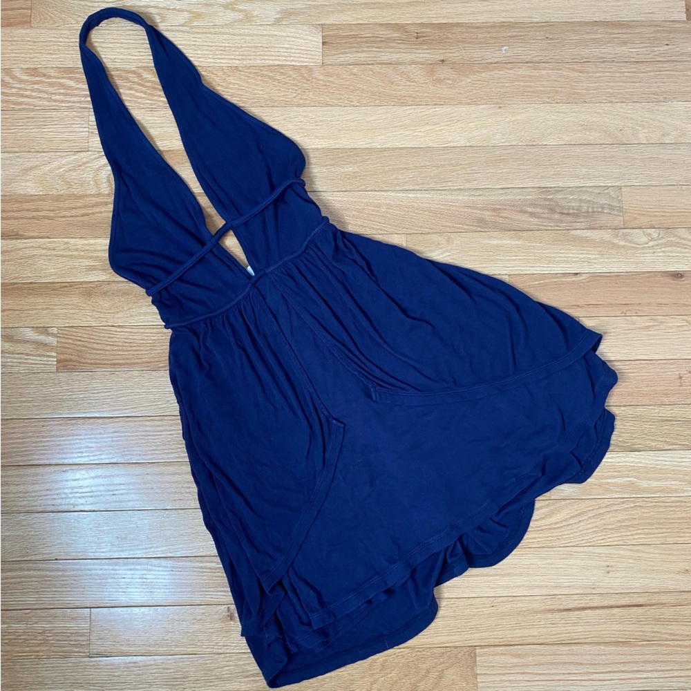 Free People Beach Navy Halter Dress